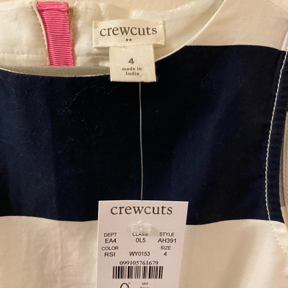 Girls crewcuts dress navy and white stripe NWT - Picture 2 of 3